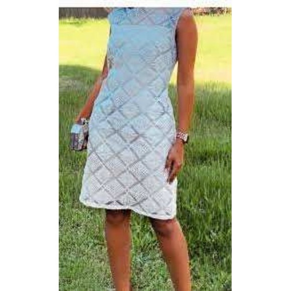 Adrianna Papell Lace Overlay Dress Sleeveless Party Cocktail Beige Size‎ 6 - Picture 1 of 4
